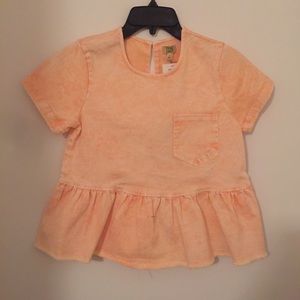 True Craft denim peplum top NWT